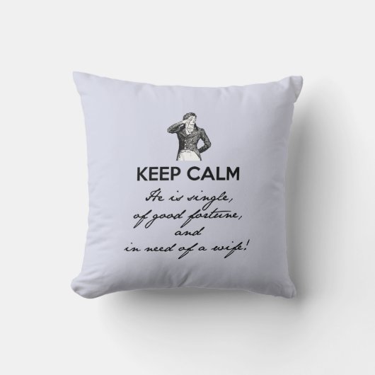 落ち着け - 彼は独身だ… ミスター・ダーシー ヴィンテージ クッション (正面)