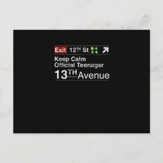 落ち着け、私は公式にティーンエイジャーだ、ニューヨークシティ ポストカード