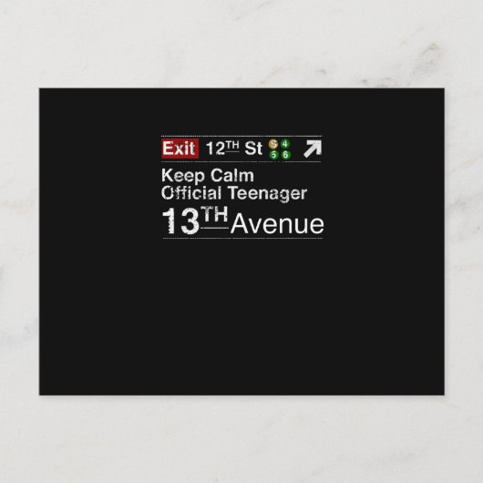 落ち着け、私は公式にティーンエージャー、ニューヨークシティ ポストカード (正面)