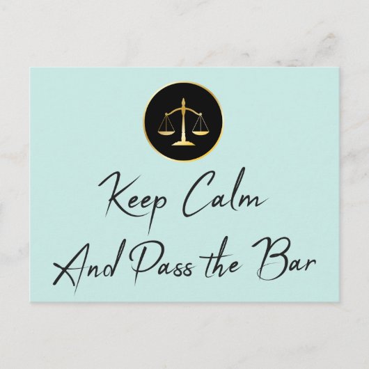 落ち着け。試験をパスしろ。 ポストカード (正面)