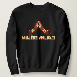 落ち着け！鏡イメージの反転タイポグラフィ スウェットシャツ