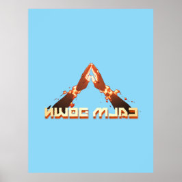 落ち着け！鏡イメージの反転タイポグラフィ ポスター