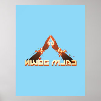 落ち着け！鏡イメージの反転タイポグラフィ ポスター