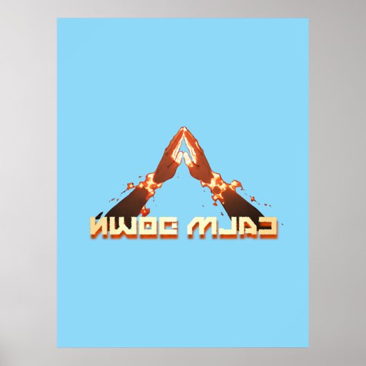 落ち着け！鏡イメージの反転タイポグラフィ ポスター (正面)