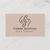 落ち着エレガントいた美的ソフトベージュクリーンモダン 名刺 (裏面)