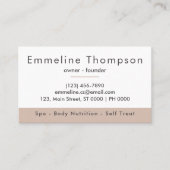 落ち着エレガントいた美的ソフトベージュクリーンモダン 名刺 (正面)