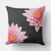 落ち着エレガントく浮きピンクの蓮の花 クッション (正面)