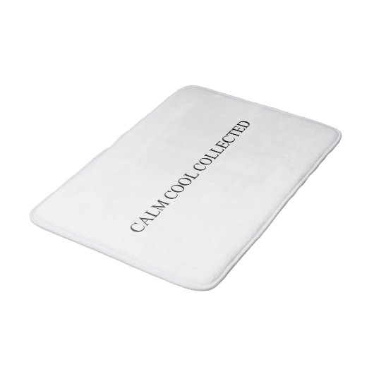 落ち着クールいたホワイトブラックのミニマルおもしろいリスト バスマット (アングル)