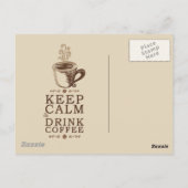 落ち着保いた飲み物コーヒー – ベイジ ポストカード (裏面)