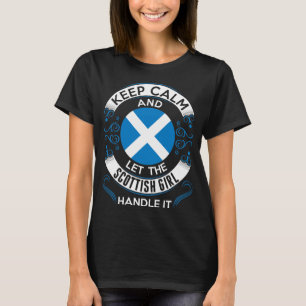 落ち着保いてスコットランドの女の子がTシャツを取り扱う Tシャツ