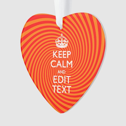 落ち着保いてテキストをオレンジ色の渦巻き旋回させる オーナメント (正面)