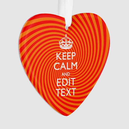 落ち着保いてテキストをオレンジ色の渦巻き旋回させる オーナメント (正面)