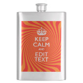 落ち着保いてテキストをオレンジ色の渦巻き旋回させる フラスク (正面)