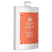 落ち着保いてテキストをオレンジ色の渦巻き旋回させる フラスク (右)