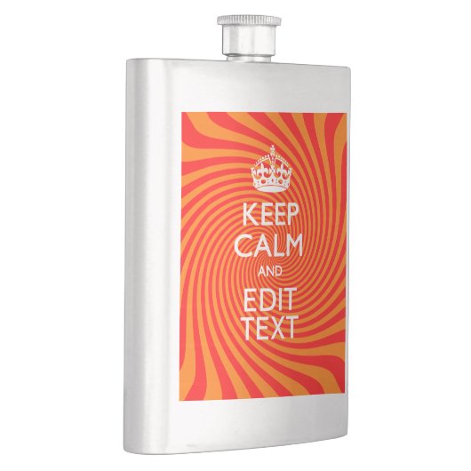 落ち着保いてテキストをオレンジ色の渦巻き旋回させる フラスク (右)