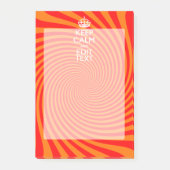 落ち着保いてテキストをオレンジ色の渦巻き旋回させる ポストイット (正面)