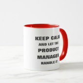 落ち着保いてプロダクトマネージャーに任せる マグカップ (正面右)