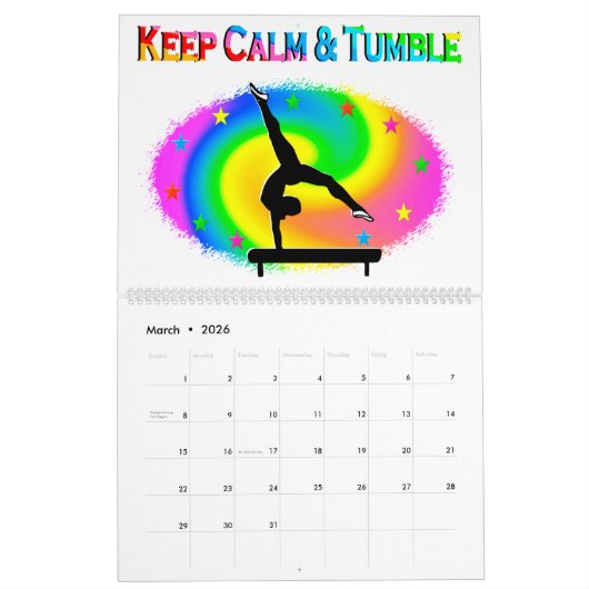 落ち着保いて倒れる体操用カレンダー カレンダー (3月 2026)
