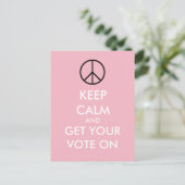 落ち着保いて投票するカスタムのピンクのはがき ポストカード (スタンド正面)