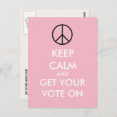 落ち着保いて投票するカスタムのピンクのはがき ポストカード (正面/裏面)