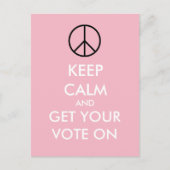 落ち着保いて投票するカスタムのピンクのはがき ポストカード (正面)