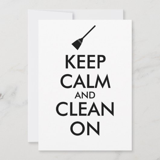 落ち着保いて掃除をする箒カスタムの 招待状 (正面)