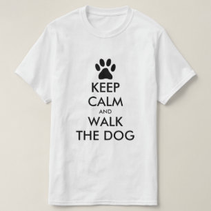 落ち着保いて、犬のTシャツを歩いてドッグウォーカー Tシャツ