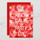 落ち着保いグリッツスパークリーレッドパーティの招待状 招待状 (正面/裏面)