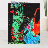 落ち着澄んいたグリーティングカード、ドライフラワー抽象芸術 カード (裏面)