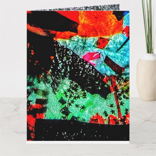 落ち着澄んいたグリーティングカード、ドライフラワー抽象芸術 カード (正面)