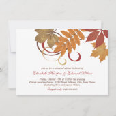 落ち素朴葉のリハ結婚ーサルディナー 招待状 (正面)