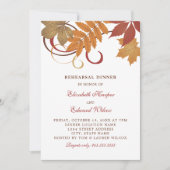 落ち素朴葉のリハ結婚ーサルディナー 招待状 (正面)