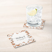 落ち素朴葉パンパスフローティング結婚ズ スクエアペーパーコースター (インサイチュ)