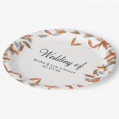落ち素朴葉パンパスフローティング結婚ズ ペーパープレート (アングル)