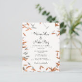 落ち素朴葉パンパスフローティング結婚ズ ポストカード (スタンド正面)