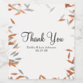 落ち素朴葉パンパスフローティング結婚ズ ワインラベル (シングルラベル)