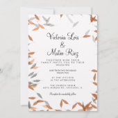 落ち素朴葉パンパスフローティング結婚ズ 招待状 (正面)