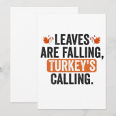落ち葉が舞い、ターキーが鳴く 招待状 (正面/裏面)