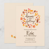 落ち葉が舞う 招待状 (正面/裏面)