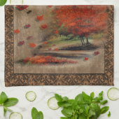 落ち葉くるランドスケープキッチンタオル キッチンタオル (折り畳み)