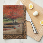 落ち葉くるランドスケープキッチンタオル キッチンタオル (四つ折り)