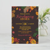 落ち葉とどんぐりとベリーのフレンドギビングディナー 招待状 (スタンド正面)