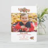 落ち葉とどんぐりの写真招待状 招待状 (スタンド正面)