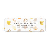 落ち葉とどんぐりの模様のクリーム色の宛名ラベル ラベル (正面)