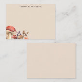 落ち葉とキノコのカスタマイズギフト ノートカード (正面/裏面)