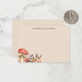 落ち葉とキノコのカスタマイズギフト ノートカード (正面/裏面インサイチュ)