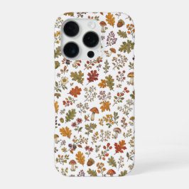 落ち葉とキノコの森模様 iPhone 16 PROケース