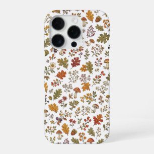 落ち葉とキノコの森模様 iPhone 16 PROケース
