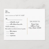 落ち葉とストリングライトが飾られた素朴な木のRSVP インビテーションポストカード (裏面)