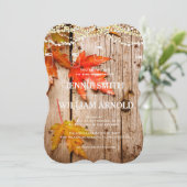 落ち葉とライトのメイソンジャー　ラスティックウェディング 招待状 (スタンド正面)